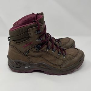 Women's Lowa Renegade GTX Mid Hiking Boots 8.5 (Espresso/Berry)